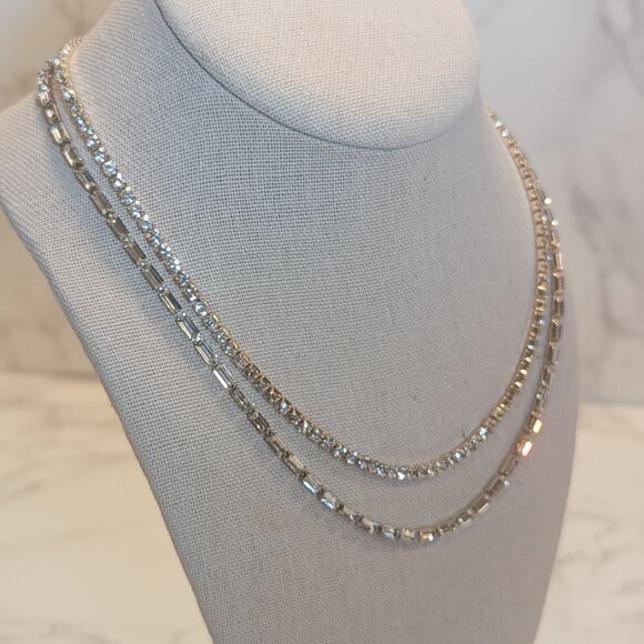 J.Crew Factory Double-layer Crystal Tennis Necklace - Picture 1 of 6